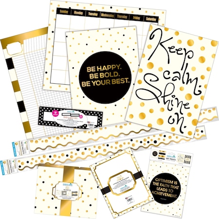 Barker Creek Shine On Dcor Set, Gold Collection, 154 Pieces/Set 3730